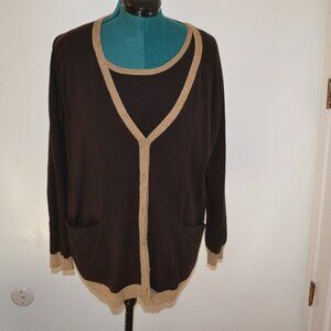 Anne Klein Wool Blend Twin Set L